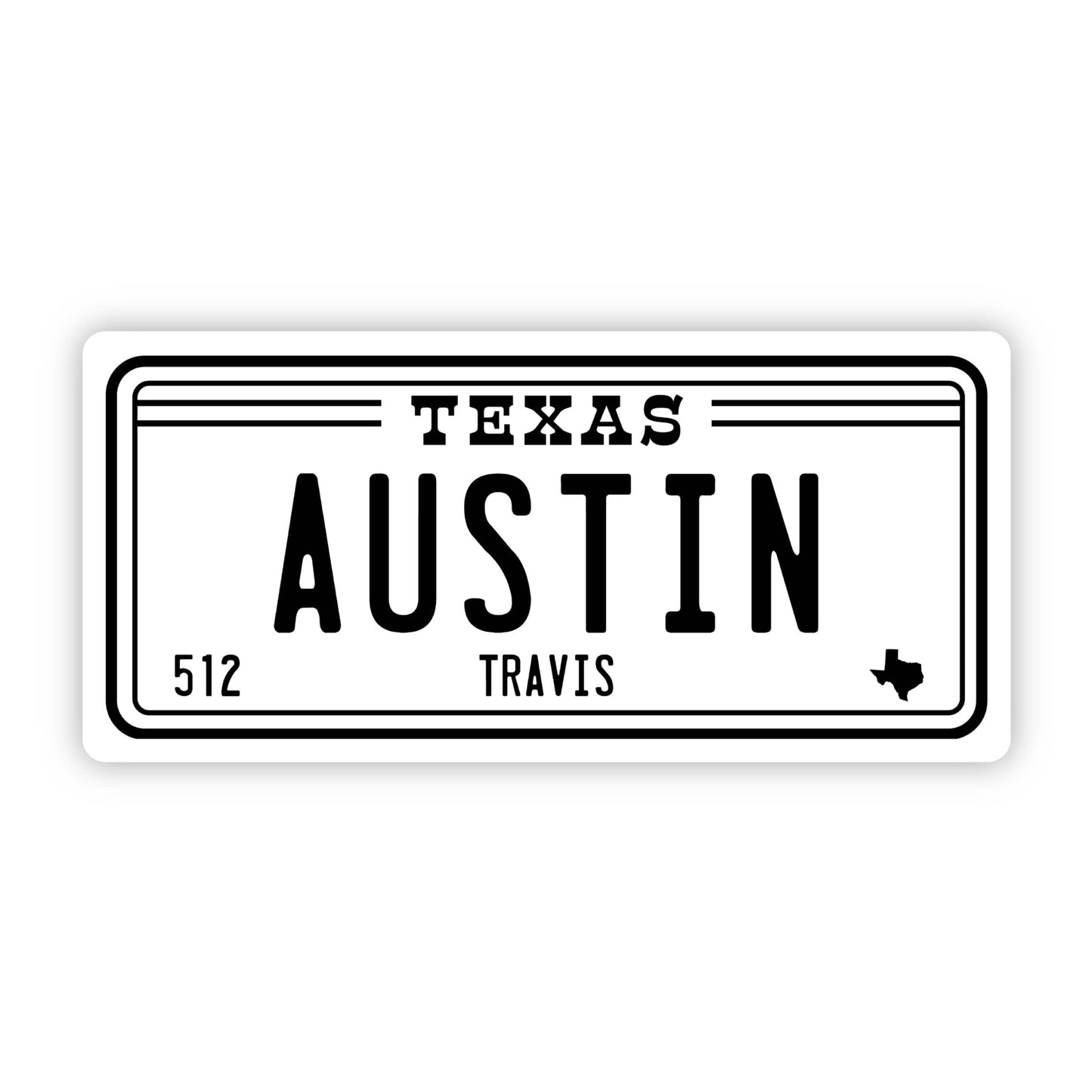 Austin Texas 512 Travis County License Plate Sticker
