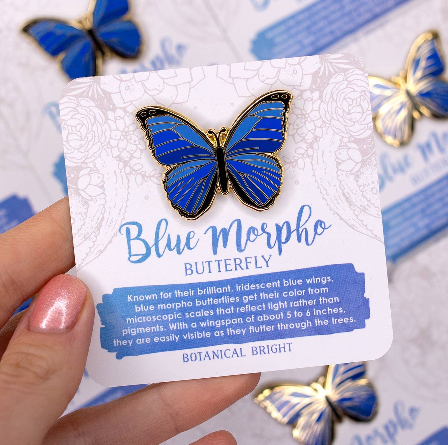 Blue Morpho Butterfly Enamel Pin
