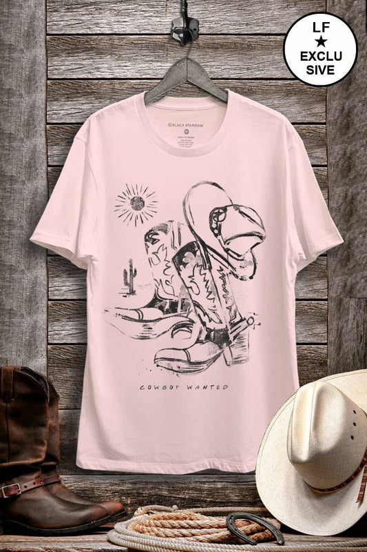 Cowboy Wanted Boots Graphic Top