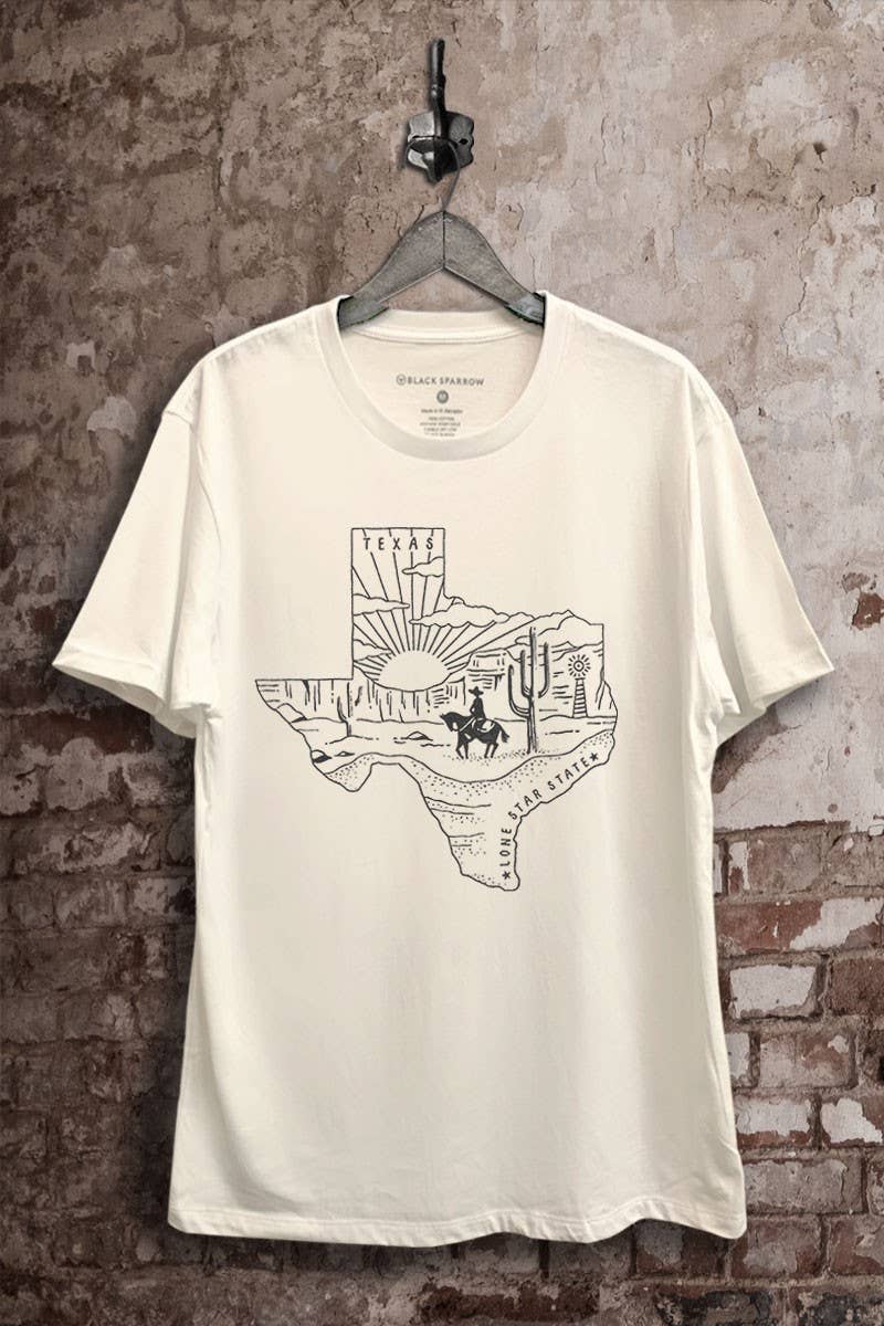 Texas Lone Star State Map Graphic Top