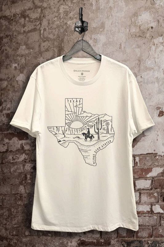 Texas Lone Star State Map Graphic Top