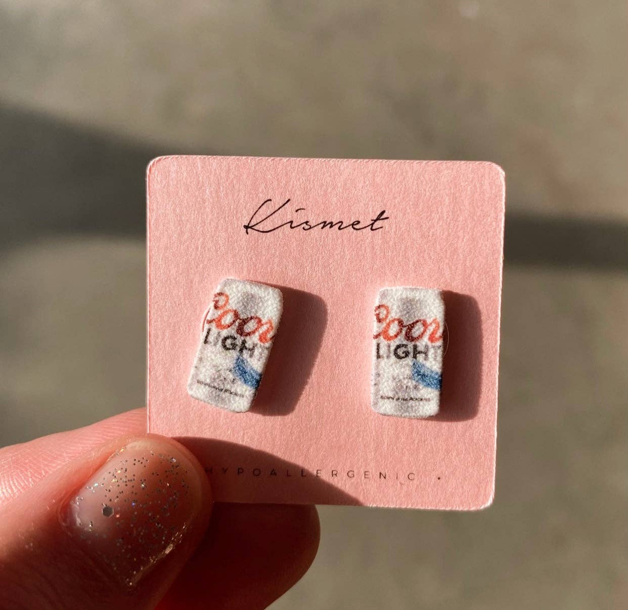Coors Light Beer Can Stud Earrings