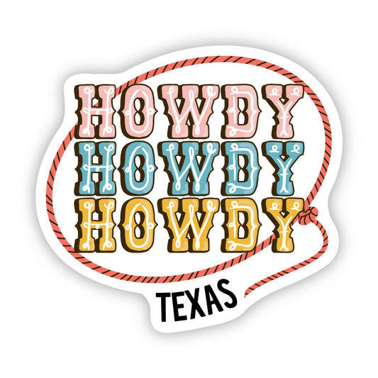 Howdy Lasso Texas Text Sticker