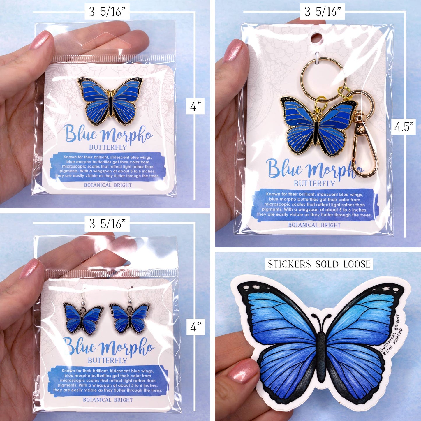 Blue Morpho Butterfly Enamel Pin