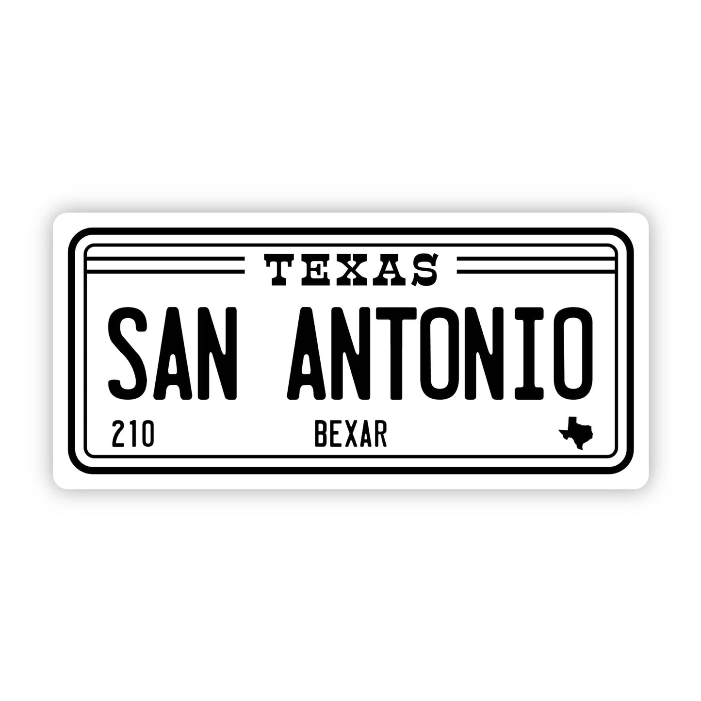 San Antonio Texas 210 Bexar County License Plate Sticker (4 inch)