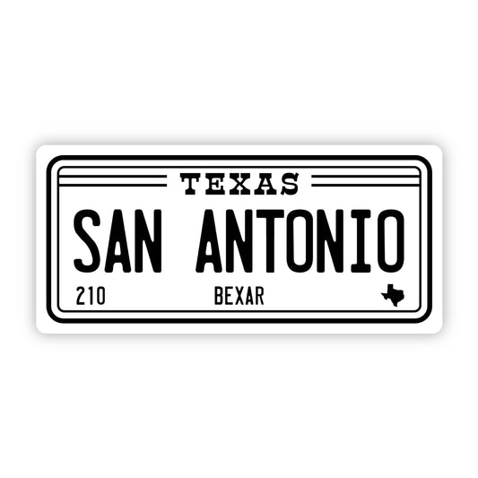 San Antonio Texas 210 Bexar County License Plate Sticker (4 inch)