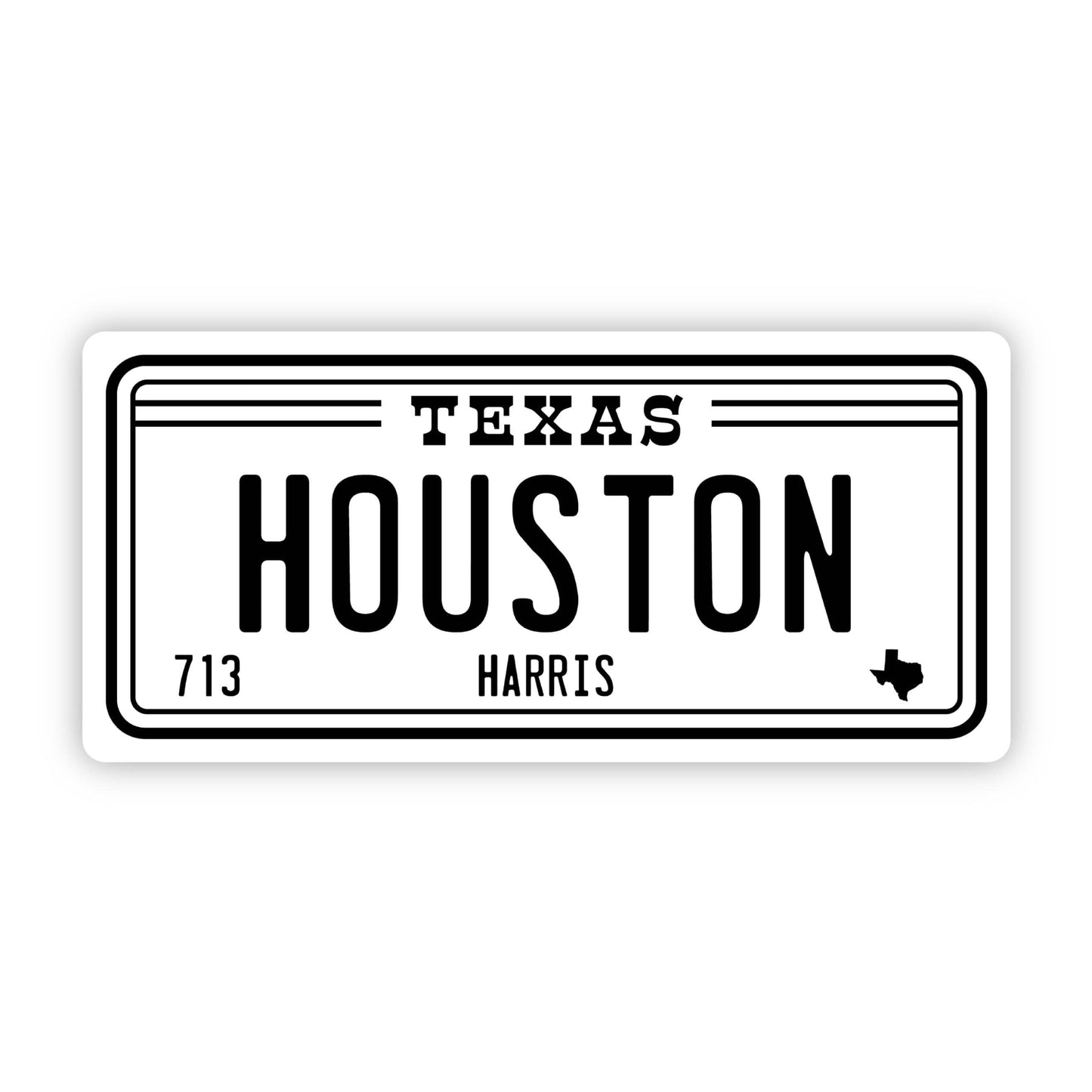 Houston Texas 713 Harris County License Plate Sticker