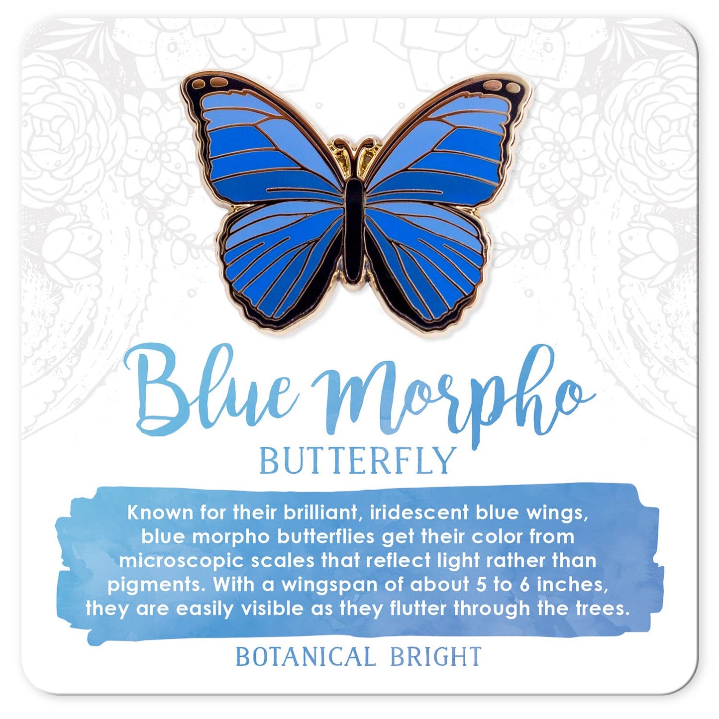 Blue Morpho Butterfly Enamel Pin
