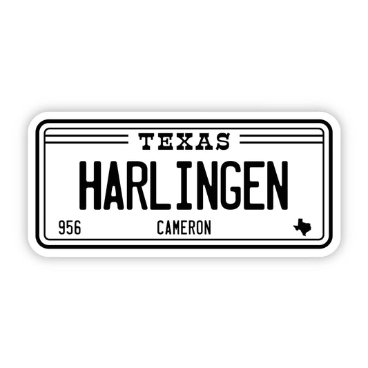 Harlingen, TX 956 Cameron County Texas License Plate Sticker