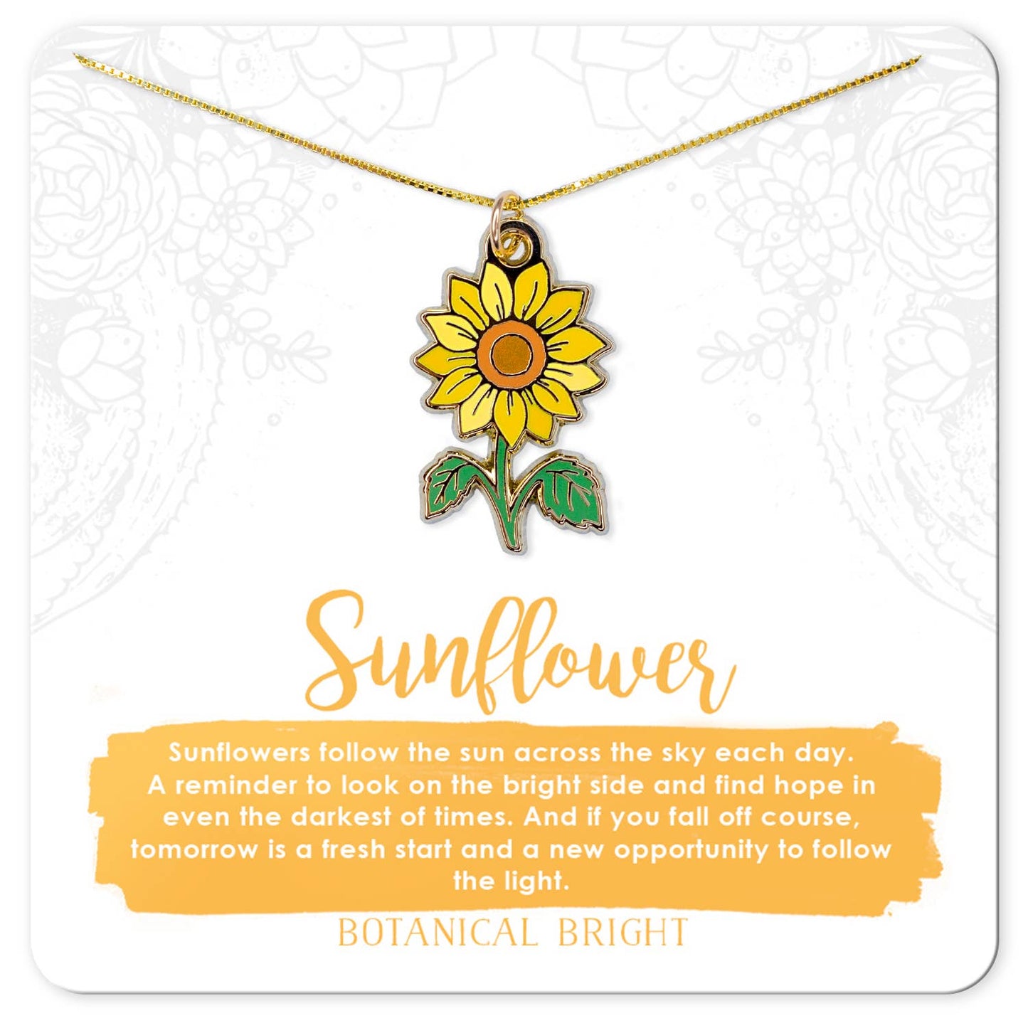 Sunflower Charm Necklace