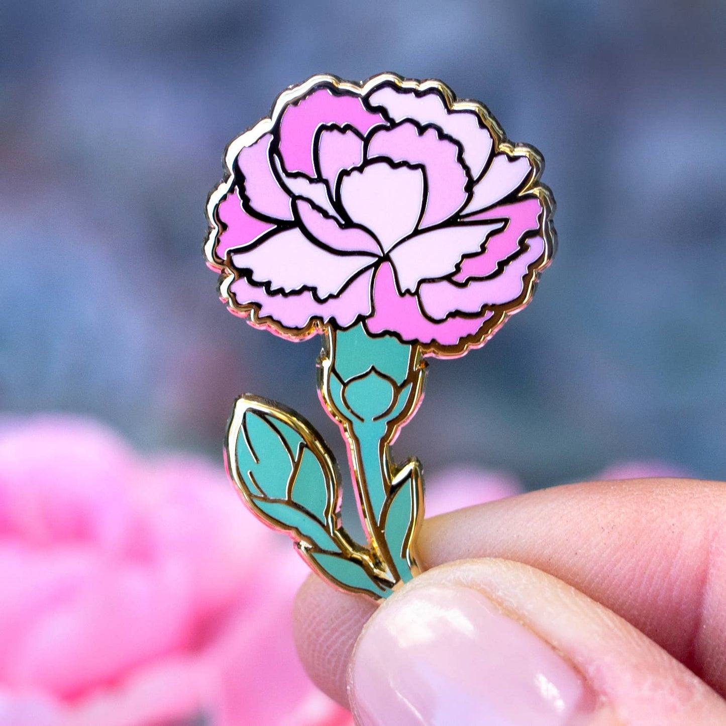 Carnation Pink Enamel Pin