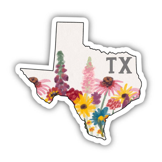 Texas Flowers Paint Pattern Sticker