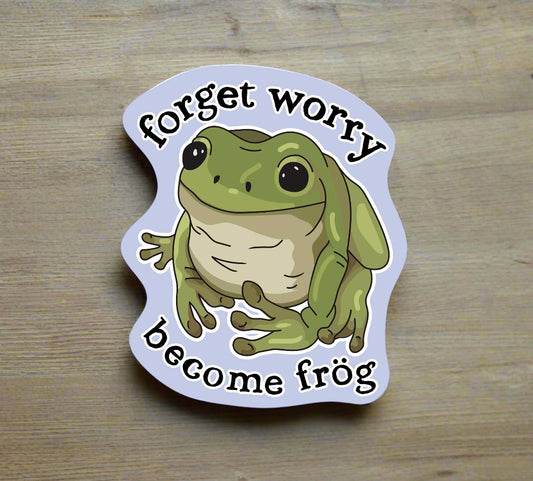 Forget Worry Frog Sticker