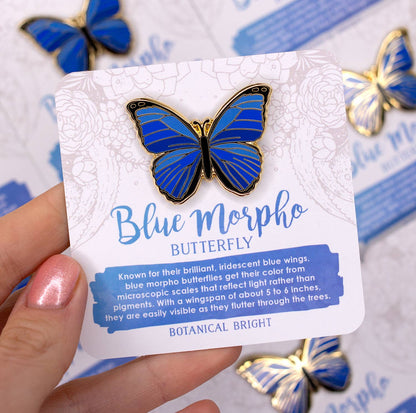 Blue Morpho Butterfly Enamel Pin