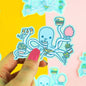 Hungry Octopus Sea Junk Food  Vinyl Sticker