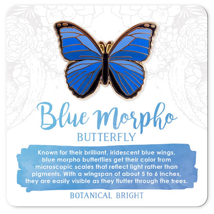 Blue Morpho Butterfly Enamel Pin