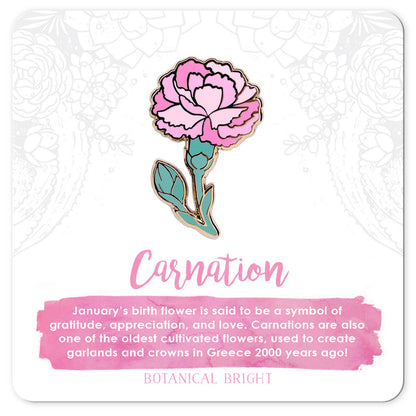 Carnation Pink Enamel Pin